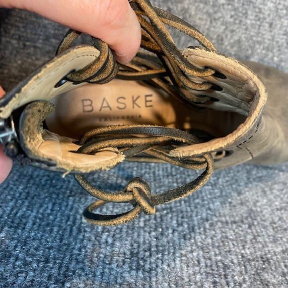 Baske California Brown Leather Fury Open Toe Booties Womens 8.5 - Picture 9 of 10